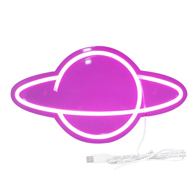 Decoraciones de pared, lámpara de neón de pared con forma de planeta, luz de neón USB, lámpara optimizada para la excelencia