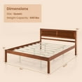 thumbnail image 3 of Costway Queen Size Wooden Platform Bed Frame with Headboard Mattress Foundation Walnut, 3 of 10