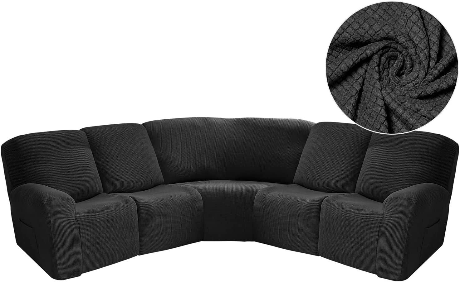 TOPCHANCES 5Seat Sofa Slipcover, Stretch 7Pc Jacquard Furniture