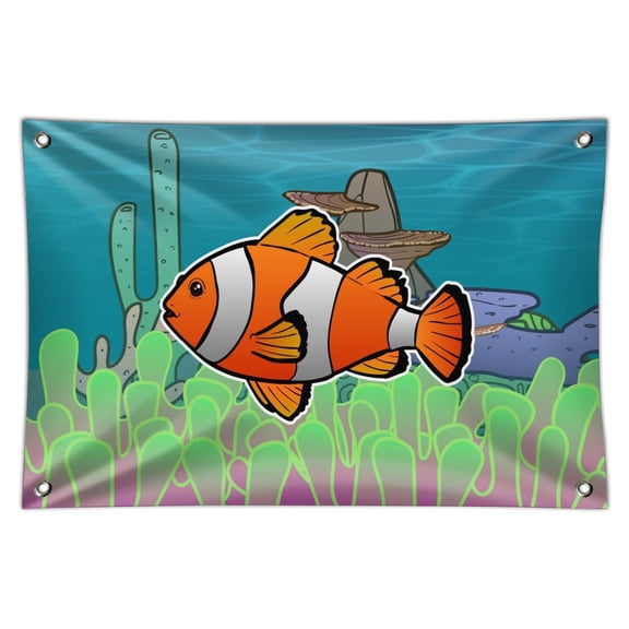 Clown Fish in Ocean Reef Coral Anemone Home Business Office Sign