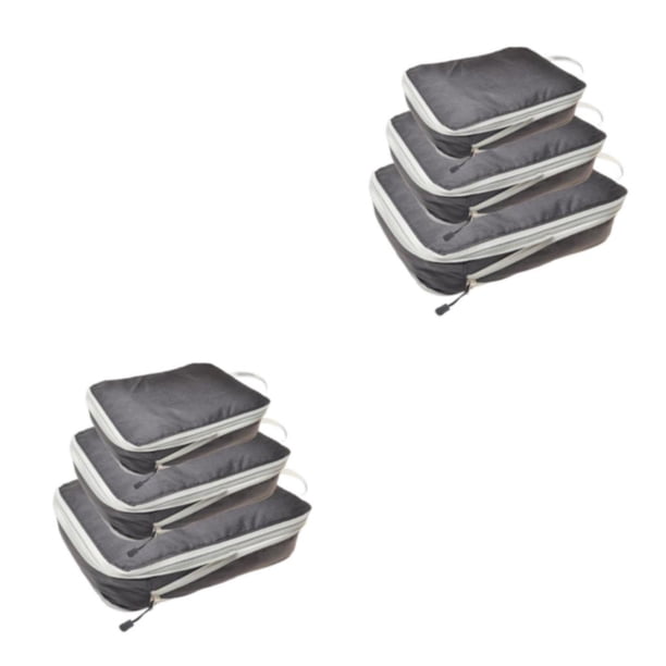 Organizador de equipaje impermeable Ounissouiy 3 piezas bolsas de almacenamiento de ropa ligera Negro 3 piezas 2Conjunto