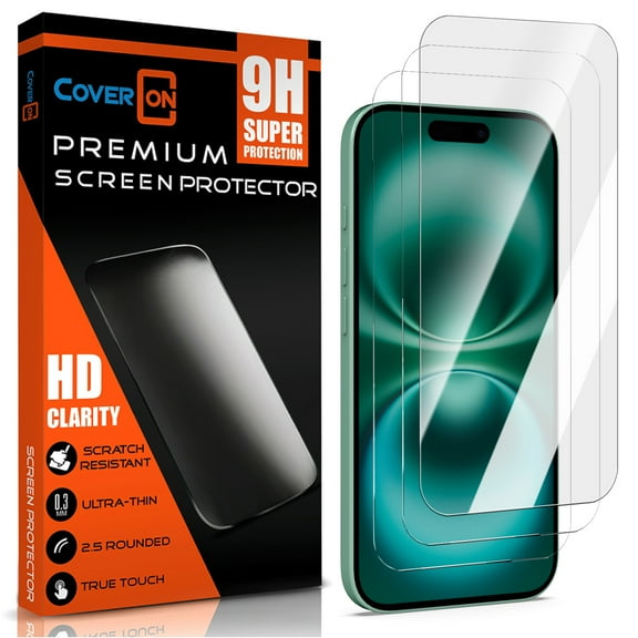CoverON 3pcs Pack For Apple iPhone 17 Air Screen Protector Tempered Glass - 98% full Coverage