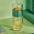thumbnail image 5 of 280ml Tea Water Separation Cup Double Layer Insulation Transparent Tea Infuser Bottle for Daily Green, 5 of 5
