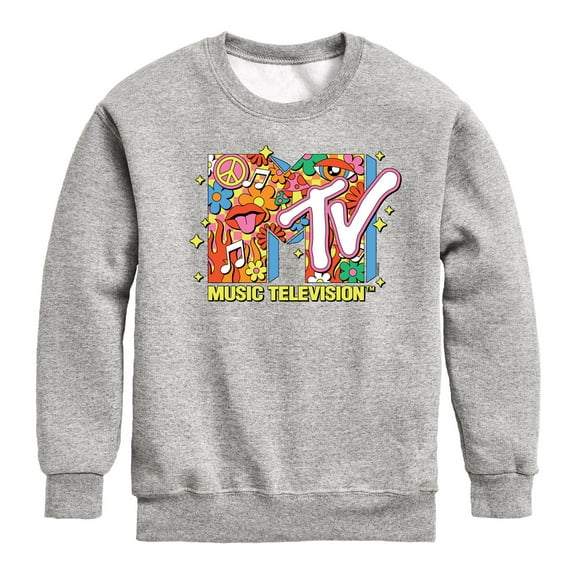MTV - Logo Retro Collage - Toddler & Youth Crewneck Fleece Sweatshirt