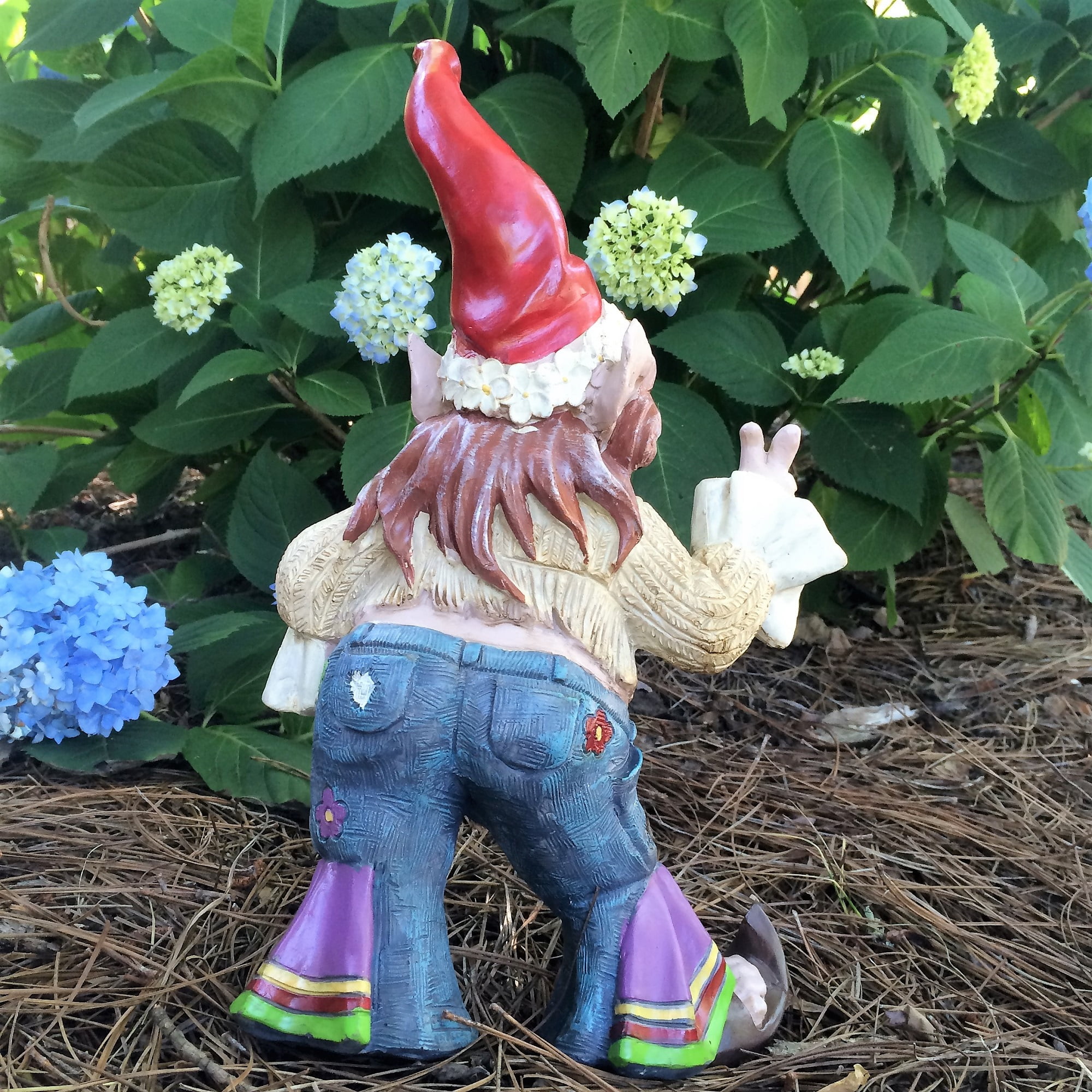 Nowaday Gnomes - The 60's Janice "Chick" Flower Child Hippie Gnome Home & Garden Gnome Statue 14"H