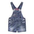 thumbnail image 1 of KIDSCOOL SPACE Baby Girl Ripped Denim Shortall Overalls Workwear Female, 4-5 Years, 1 of 8