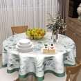 thumbnail image 6 of Spring Flower Tablecloth Round 60 Inch Sage Green Leaf Floral Round Tablecloth Farmhouse Watercolor Eucalyptus Decor Tablecloths Waterproof Polyester Table Cloth Round for Holiday Home party Decor, 6 of 6