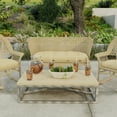 thumbnail image 3 of Jordan Manufacturing 44" x 18" McHusk Birch Beige Crosshatch Rectangular Tufted Contoured Crosshatch Outdoor Wicker Settee Bench Cushion, 3 of 13