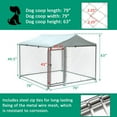 thumbnail image 2 of VIVIJASON Outdoor Large Dog Kennel Heavy Duty Fence Dog Cage with Galvanized Chain Link, Outside Pen Playpen Dog Run House with UV & Waterproof Cover and Secure Lock for Backyard, 2 of 7