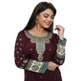 thumbnail image 3 of Maple Clothing Short Kurtis Women's Indian Tunics Crepe Tops (Maroon, XXL), 3 of 6