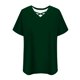 thumbnail image 4 of Mujeres Más Tamaño Manga Corta Tops, Moda Verano Color Sólido, V-Cuello Blusas, Más Tamaño Ropa de Verano para las Mujeres, 4 of 6