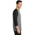 thumbnail image 3 of Port & Co Adult Male Men Heather Long Sleeves T-Shirt AH/Jet Black Small, 3 of 6