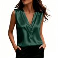 thumbnail image 5 of Posijego Silk Tank Tops for Women Dressy V Neck Blouses Tops Business Casual Office Sleeveless Satin Work Tank Shirts, 5 of 6