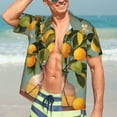 thumbnail image 7 of Rateoe Retro Warm Lemon Flower Pattern Men’s Hawaiian Shirt – Short Sleeve Button-Down Tropical Beach Shirt, Lightweight & Breathable Casual Aloha Shirt with Pocket,Medium, 7 of 7