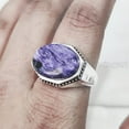thumbnail image 4 of Charoite Mans Ring, Natural Purple Charoite Ring, Oxidized Silver Jewelry, 925 Silver Ring, Birthday Gift, Heavy Mens Ring, Arabic Design, Ottoman Style Ring, Christmas, Turkey Mens Signet Ring, 4 of 5