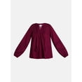 thumbnail image 6 of Scenario Women's and Women's Plus Embroidery Top with Lace Inserts, Sizes XS-4X, 6 of 6