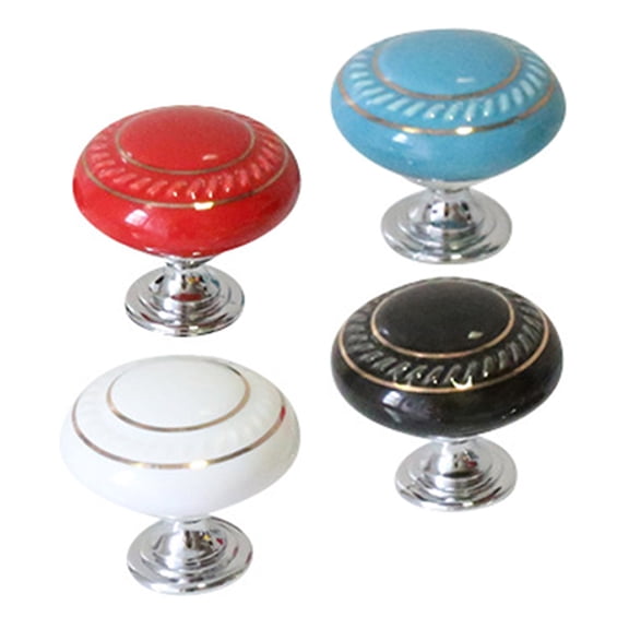 KHBUAB 4Pcs Decorative Toilet Button Handles Assorted Colors Compact Round Design for Home