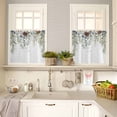 thumbnail image 4 of Winter Christmas Kitchen Curtains and Valances Set, Pine Leaves Blue Berry Hazelnut Cotton Rod Pocket Window Valance 18 Inch Window Curtain Panels for Living Room Bedroom Laundry, 27.5x36in, 3 Pieces, 4 of 7