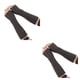 thumbnail image 1 of Sonducket 1 par de manoplas sin dedos, elegante calentador de muñeca, brazos, cubierta cálida, manoplas de medio dedo, manoplas para niñas, Gris oscuro 2Conjunto, 1 of 6