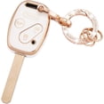 thumbnail image 1 of HAHDAXIA for Honda Key Fob Cover Soft TPU Full Protection Smart Key Case Shell with Bling Keychain Fit for Honda Accord Accord Civic CR-V Pilot Element 4 Buttons Remote Smart Key Fob Holder (, 1 of 6