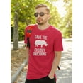 thumbnail image 2 of Save The Chubby Unicorns Rhino Men Red T-Shirt, Male Large, 2 of 4
