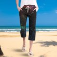 thumbnail image 2 of kaondbfi Women's Gradient Pants Waist Textured Bubble Crinkle Casual Pants with Pockets Lightweight Summer Trousers for Beach and Daily Wear, 2 of 5