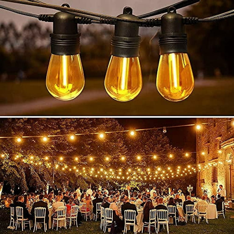 WYZM Outdoor String Lights 25 Shatterproof Bulbs 50 ft. IP65 Weatherproof  for Outside, Patio, Backyard E12-I - The Home Depot