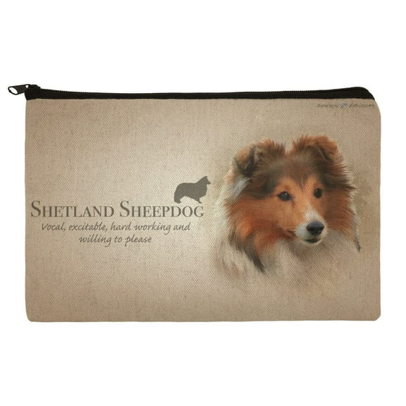 Shetland Sheepdog Dog Breed Makeup Cosmetic Bag Organizer Pouch