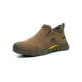thumbnail image 1 of UKAP Men Work Boots Slip Resistant Protection Boot Steel Toe Safety Shoes Construction Chelsea Booties Anti Collision Brown 2# 9.5, 1 of 2