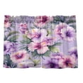thumbnail image 2 of Ryvnso Hibiscus Flowers Half Curtains Sets Tier 2 Panels Short Curtain Rod Pocket 27"W x 24"L, 2 of 7