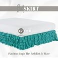 thumbnail image 3 of Mocassi Multi-Ruffle Bed Skirt, Wrinkle and Stain Resistant, 1500 Thread Count, 15 inch Drop, Cal King, Seafoam Teal, 3 of 4