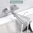 thumbnail image 3 of 304 Stainless Steel Wall Mounted Kitchen Faucet 360 Degree Rotation Adjustable Hot and Cold Water, 3 of 4
