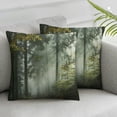 thumbnail image 3 of nygtbtfer Autumn Forest Decorative Throw Pillow Case Misty Tree Woodland Mountain Standard Pillow Covers, Set of 2 Throw Pillowcase Cushion Covers for Sofa Car Seats White, 3 of 7