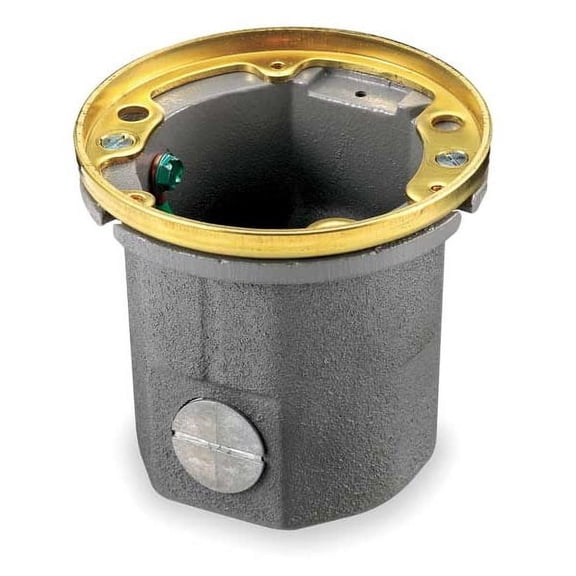 Hubbell Wiring Device-Kellems Floor Box,Cast Iron,Round,18.5 cu. in. B2588275