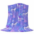 thumbnail image 6 of Cute Camels Blanket Soft Cozy Warm Throw Blanket for Couch, Plush Fuzzy Flannel Fleece Blankets for Sofa, Desert Animals Houses Palm Trees Fantasy Purple Bed Blankets Gifts for Men, 40"x60", 6 of 9