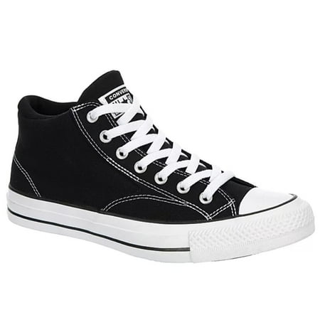 Converse Unisex Chuck Taylor All Star Malden Street Mid High Canvas Sneaker - Lace up Closure Style - Black White, 10 Women/8 Men