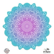 Detailed Mandala Beautiful Flower Design - 3" Vinyl Sticker - For Car Laptop I-Pad Phone Helmet Hard Hat - Waterproof Decal