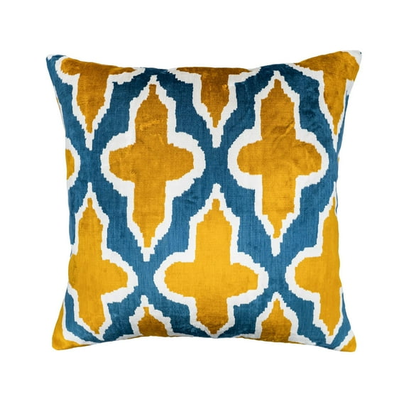 Conspiracy Silk Velvet Ikat Pillow, 20" X 20"