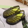 thumbnail image 2 of GobdXE Toddler Boys Girls Sparkle Transparent Jelly Sandals Hollow Cage Closed Toe Adjustable Ankle Strap Summer Pool Casual Flats Size:2.5-3 Years, 2 of 5