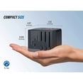 thumbnail image 2 of Zapowermo Power adapters,Universal Travel Adapter, Power Adapter Worldwide Charger with USB-C & 4 USB-A Ports, Travel Essentials (Black), 2 of 8