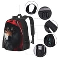 thumbnail image 2 of Fuzoiu Mysterious Hooded Wolf Print Large Capacity Backpack,Travel Backpack,Laptop Bag,College School Rucksack Bag,for School, Travel & Outdoor Activities, 2 of 6