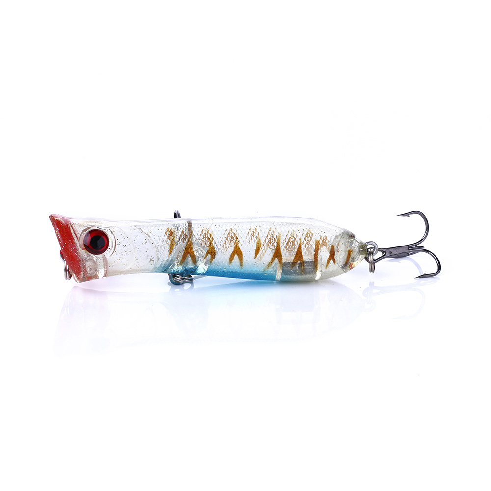 HENGJIA Top Water Popper Saltwater Fishing Lures, 10PCS Pencil Popper Treble Hooks Surf Fishing Lures for Striper Pike Salmon Lures Bass Popper Fishing Plugs Offshore, 0.39oz/3.15in
