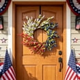 thumbnail image 6 of Miwamany Patriotic Wreaths for Front Door, 4th of July Independence Day Memorial Day Wreath with Red White Blue Flowers, Outdoor Patriotic Door Decor for Home Porch All Seasons Wreaths, 6 of 7