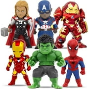 Marvel Avengers: 6 Superheros Includes Captain America, Spider-Man, 3.7-Inch, Action Figure Toys