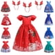 thumbnail image 2 of Vestido de Navidad para niños, vestido estampado de tela forjada, vestido de princesa para niña de Papá Noel navideño, 2 of 5