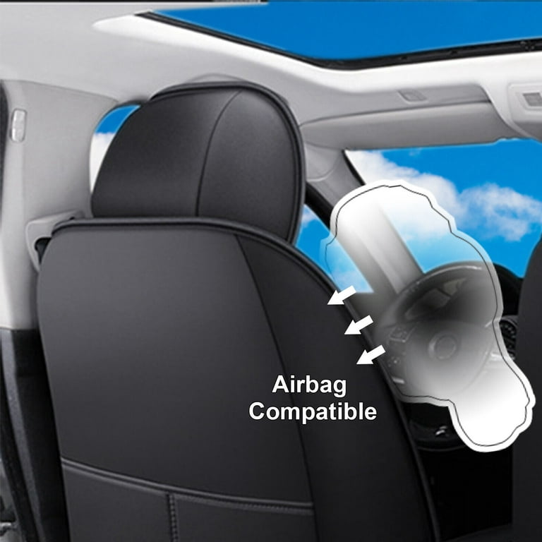 For Kia Soul Car Seat Covers 5 Seats, Waterproof Pu Leather Seat Cushion  Protector for Niro/ Optima/ Rio/ Rio5/ Rondo, Front Rear Full Set  Black&Blue 