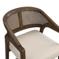 thumbnail image 6 of Christopher Knight Home Mid-Century Modern 24" Counter Stools, Cane Backs, Solid Wood, Beige+Walnut, Set of 2, 6 of 8
