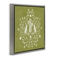 thumbnail image 4 of Stupell Industries Olive Green Botanical Rabbits Plants & Flowers Painting Gray Floater Framed Canvas Art Print Wall Art, 18 x 18, 4 of 10