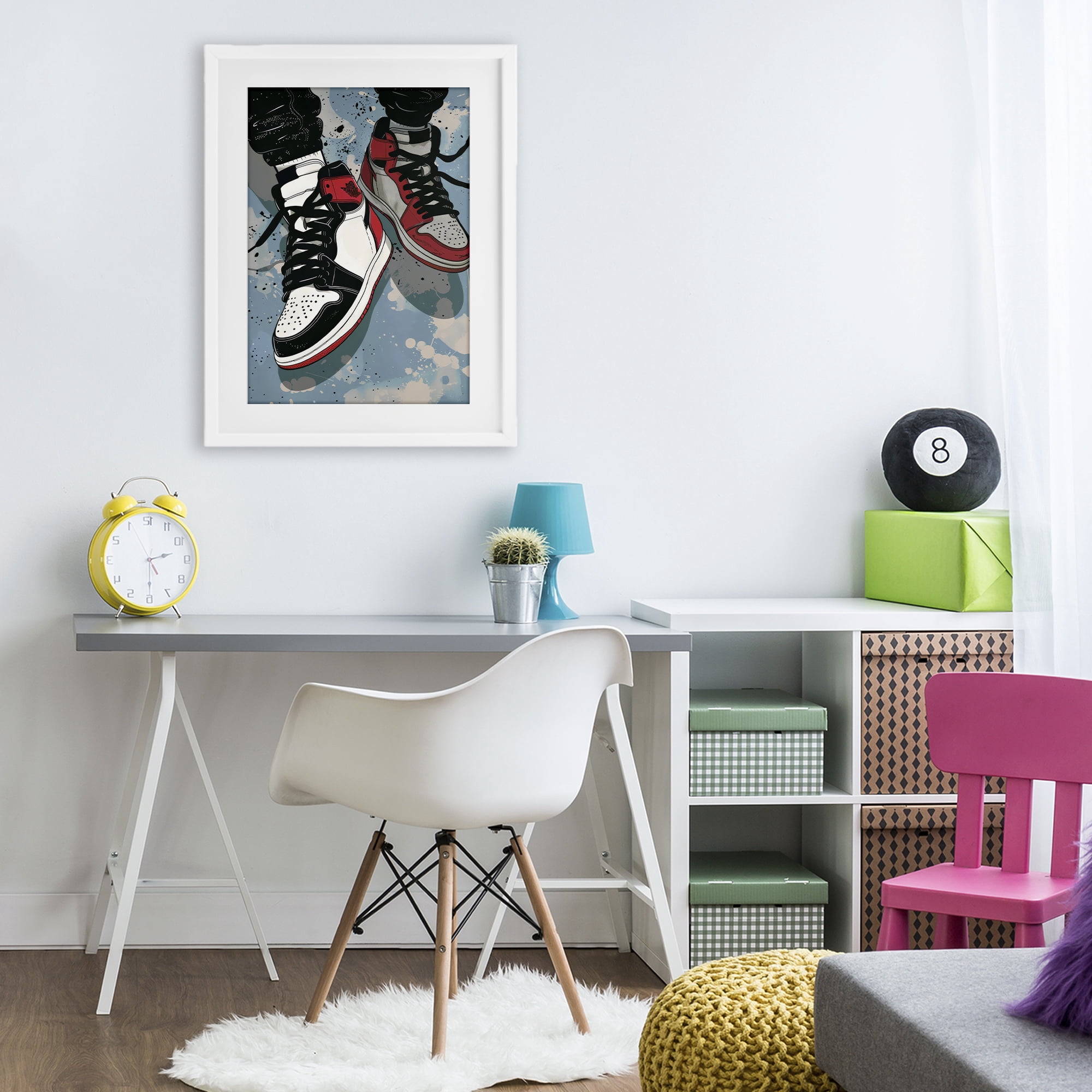 Stupell Industries Casual Streetwear Sneakers White Framed Print Under Glass, design by Ray Powers