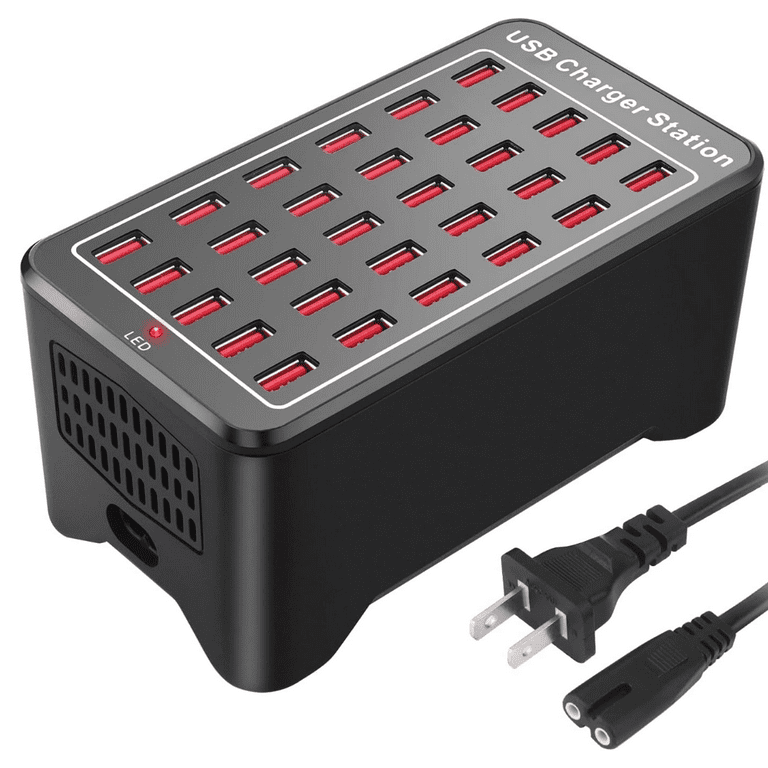 USB Charger, 30 Port 150W(30A) USB Charging Station Multi Port USB Hub  Charger with Smart Detect for Multiple Devices Smartphones Tablets and  Other